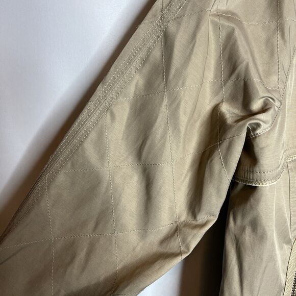 Sam Edelman Bomber Zipper Jacket Beige Tan Womens Size Large Quilted Y2K - Picture 6 of 14
